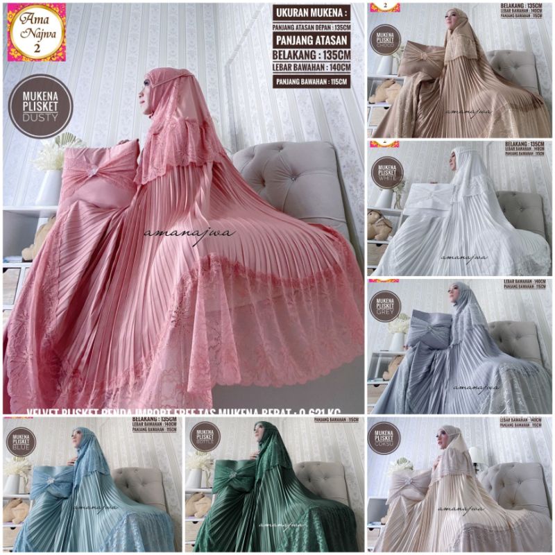 MUKENA PLISKET ORIGINAL BY AMA NAJWA (FREE BAG) / MUKENA TANIA ORIGINAL BY AMA NAJWA / MUKENA CHAVA 