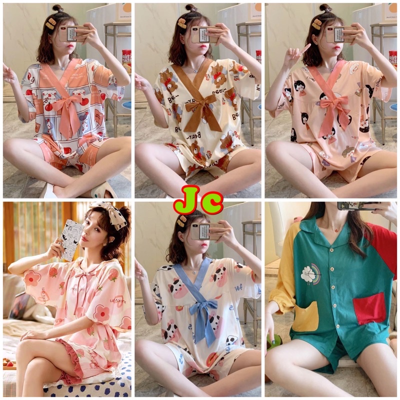 JC- SET Piyama Premium HP / Piyama wanita Sincia hotpant terbaru / Piyama wanita Import murah