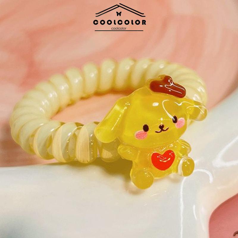 COD❤️Gelang Tali Rambut KoreaTelepon Kartun Coil Karet Kecil Perempuan Tali Kepala Lucu Serbaguna- cl