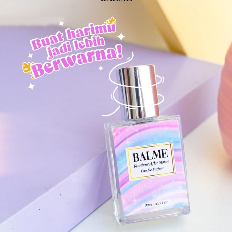 Balme Parfum Parfume Farfum Minyak Wangi Wanita Pria Cewek Cowok Anak Unisex Tahan Lama Dan Wangi Semprot Spray Roll On 24 Jam Non Alkohol Original 100% Rainbow After Storm