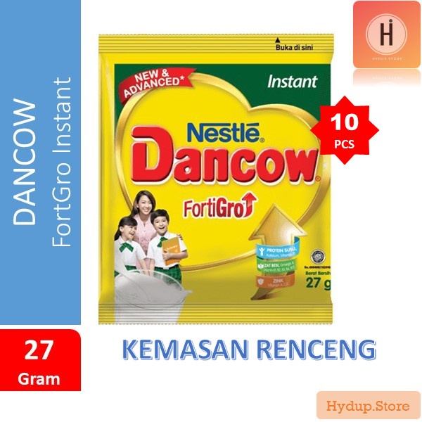 

Dancow fortiGro Susu Bubuk Putih Renceng isi 10 Kemasan 27 Gram