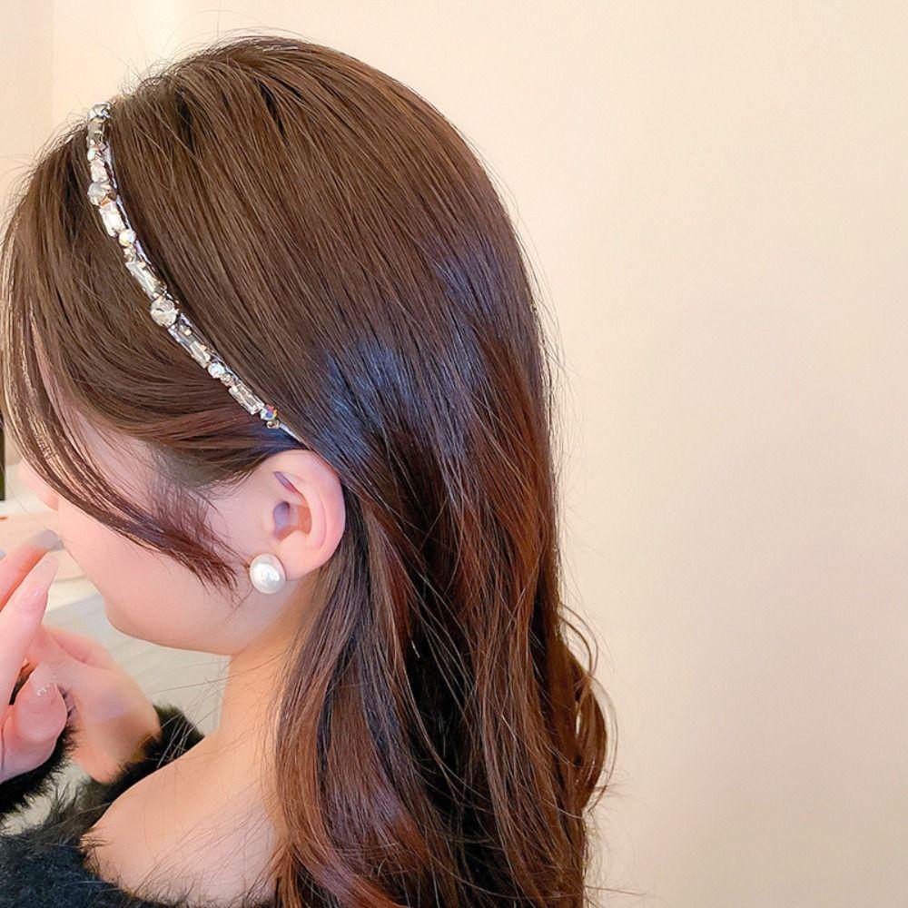 Agustina Kristal Tipis Bando Hiasan Kepala Temperamen Hadiah Untuk Perempuan Pengantin Pernikahan Bando Putri Rambut Hoop Zirkon Baroque Hiasan Kepala
