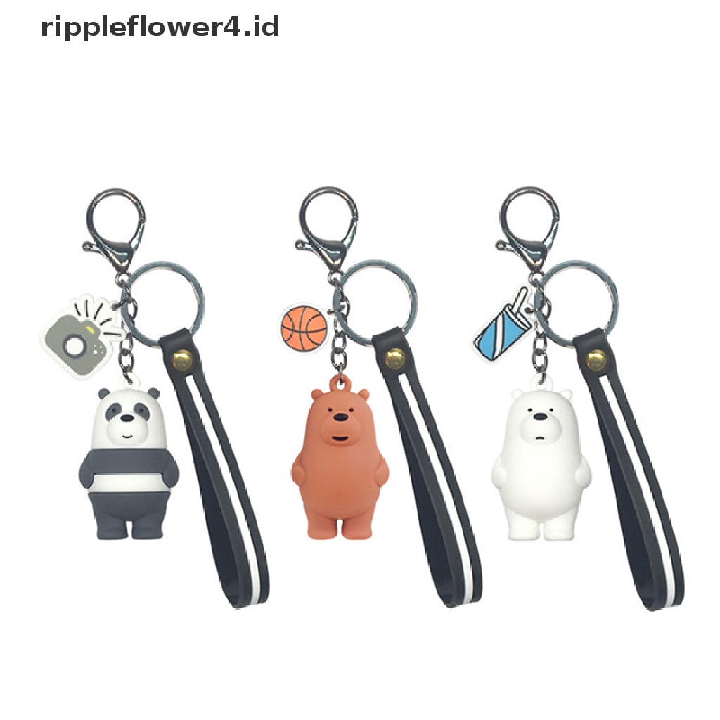 {rippleflower4.id} We bare bears keyrings ice bear Gantungan Kunci lanyard Tas Liontin Ornamen Koleksi~