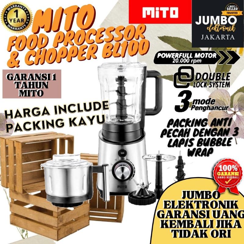 [PACKING KAYU JNE] Mito Food Processor BL100 Garansi 1 Tahun Mitochiba Food Processor BL100 Mito Ble