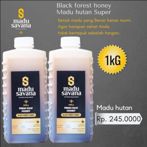 

Madu SAVANA Madu Hitam Asli Murni 1 kg Nektar BUNGA 100% Pure Raw Honey Alami