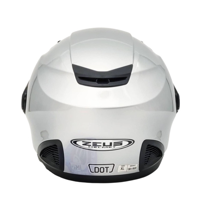 Helm Zeus ZS611 Solid Silver Glossy | Zeus ZS 611 Double Visor