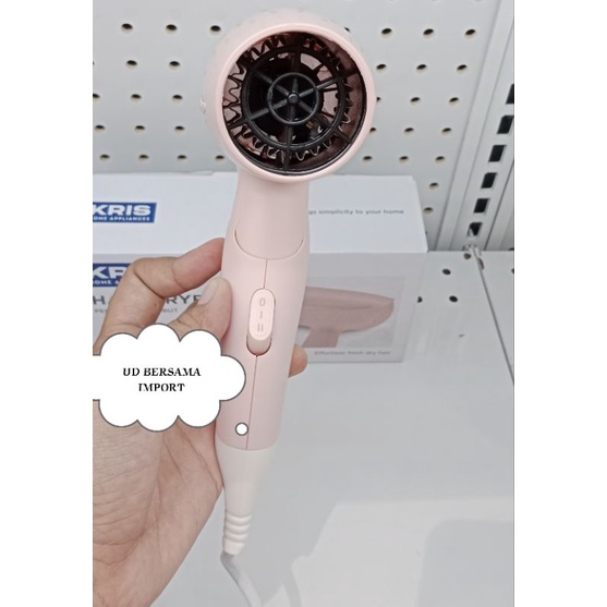 KRIS Travel Hair Dryer/Pengering Rambut/Hair Dryer Lipat - Pink