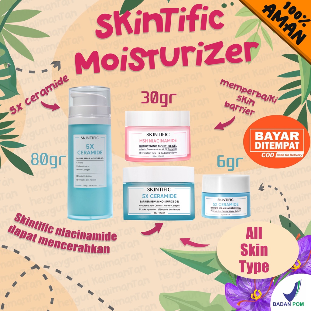 Skintific skintipik skintifik skintipic moisturizer official 80 6 30 gr pink biru 5X ceramide skin b