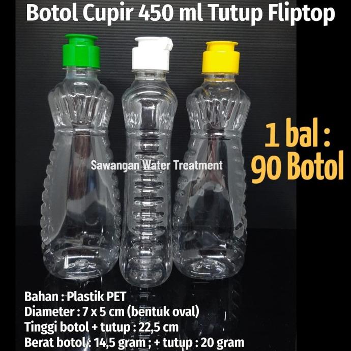 Botol Cupir 450 ml Tutup Pushpull / Tutup Fliptop KHUSUS EKSPEDISI