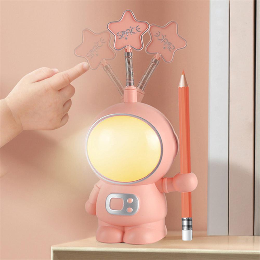 Timekey Astronot USB Rechargeable Lampu Meja LED Lampu Malam Mahasiswa Anak Kamar Tidur Membaca Meja Lampu E7K7