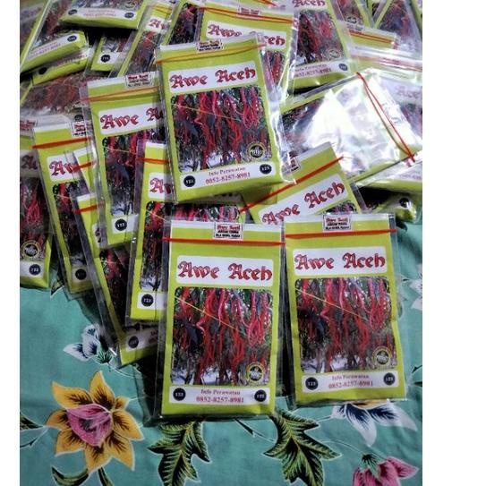 (9FV7-G Cabe Awe Aceh 10 Gram - Benih Cabe Merah Keriting Awe Aceh - Bibit Cabe Awe Aceh - CMK Awe Aceh [AZZ]