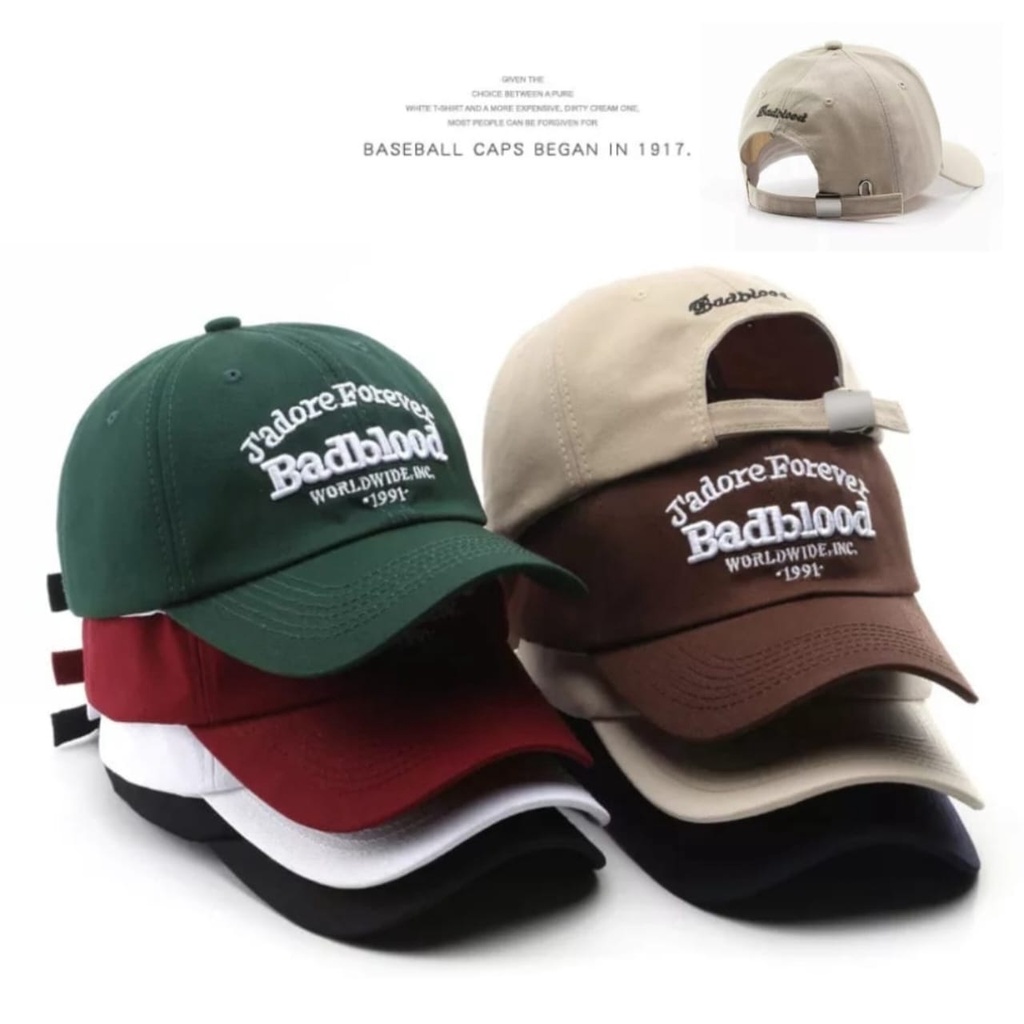 Best Seller - Topi Baseball Pria Wanita Dewasa Bordir Jadore Forever Badblood Worldwide Inc 1991 Lagi Trend Caps Unisex Terlaris Real Pict