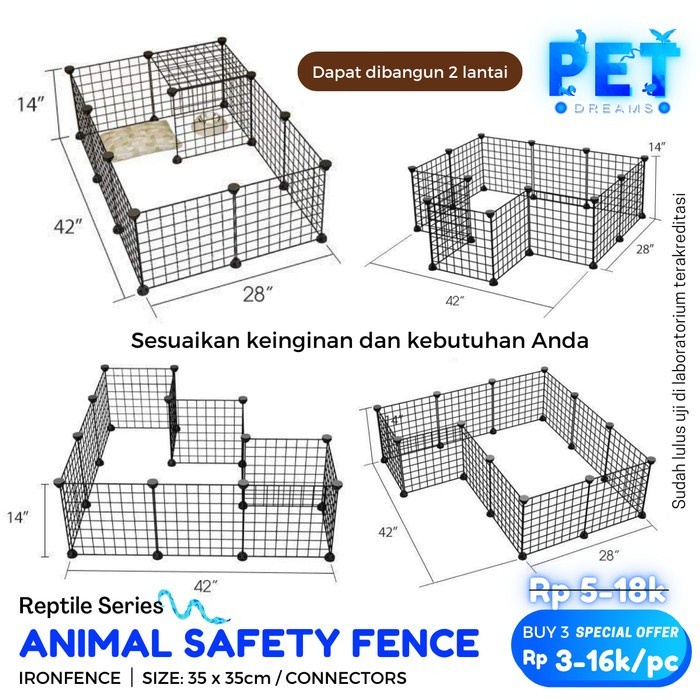 PANEL PAGAR 35x35 DIY CAT FENCE KANDANG KELINCI ANJING KUCING KONEKTOR