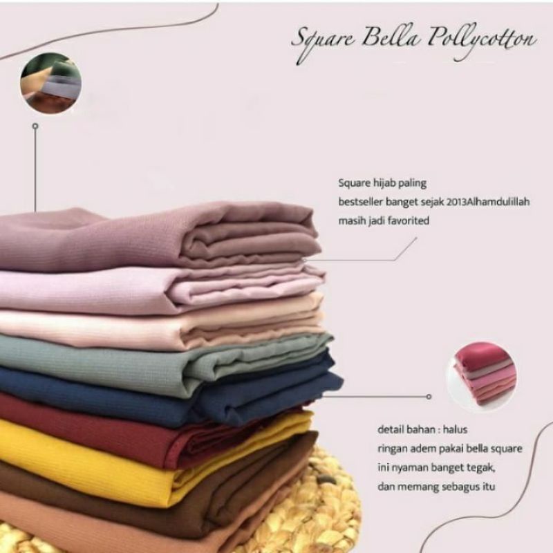 Hijab Bella Square / Hijab Segi Empat Bella Square