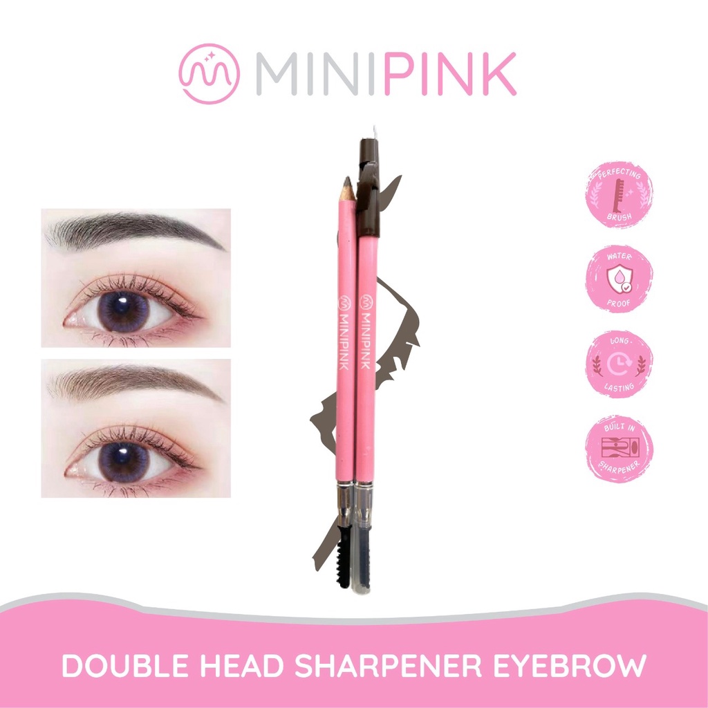 MINIPINK Double Head Pensil Alis Anti Air Tahan Lama Eyebrow MP010