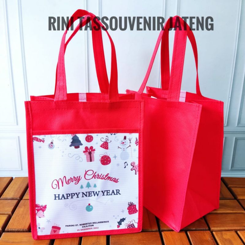 

COD tas kantong-merry Christmas-tas murah meriah