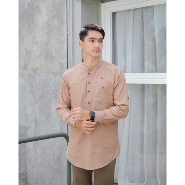 BAJU MUSLIM PRIA LENGAN PANJANG KEMKO PAKISTAN BAHAN OXFORD BERKUALITAS WARNA BIRU MAROON MILO DENIM