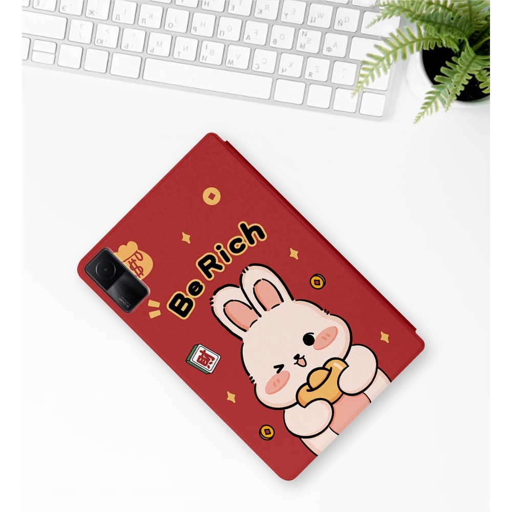 Untuk Xiaomi Redmi Pad (2022) 10.61 &quot;VHU4254IN 5G Pola Lucu Perayaan Festival Tahun Baru Tablet Perlindungan Case Fashion Casing Flip Stand Cover