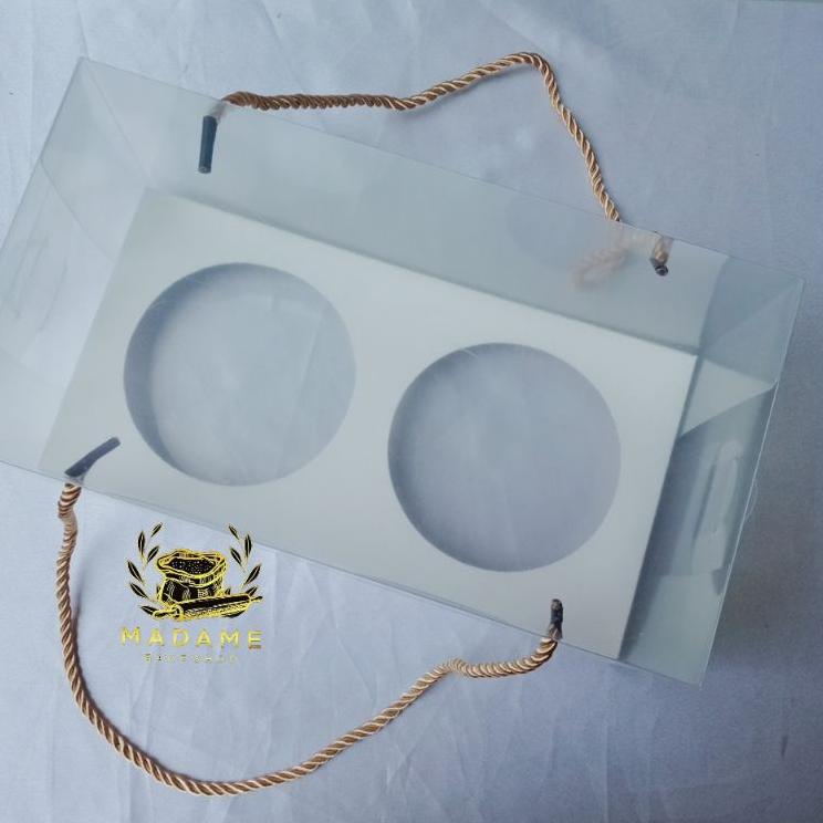 

れ Box Mika 2 lubang/ Box Mika untuk 2 Toples / Box Mika Idul Fitri ( MINIMUM ORDER 5PCS ) づ