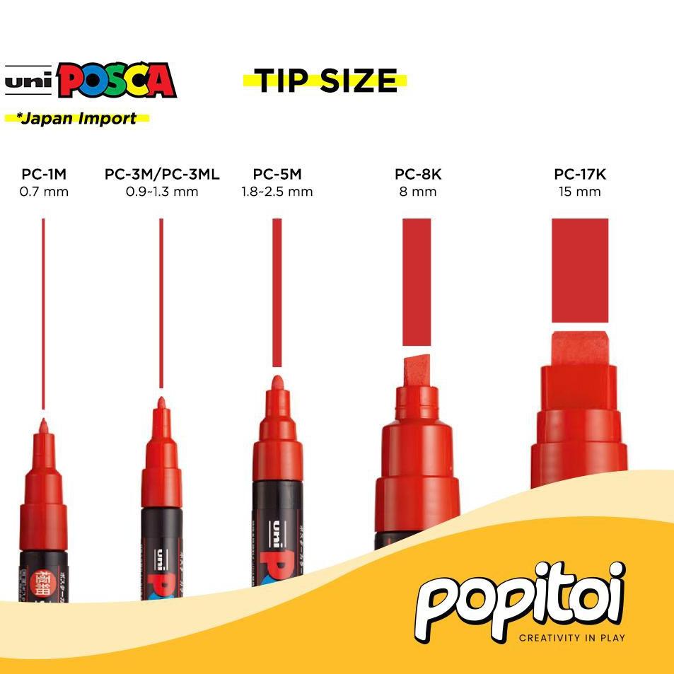 

ㅱ UNI POSCA PC-5M Paint Marker (Medium Point) Spidol warna warni PC 5M PC5M ㅇ