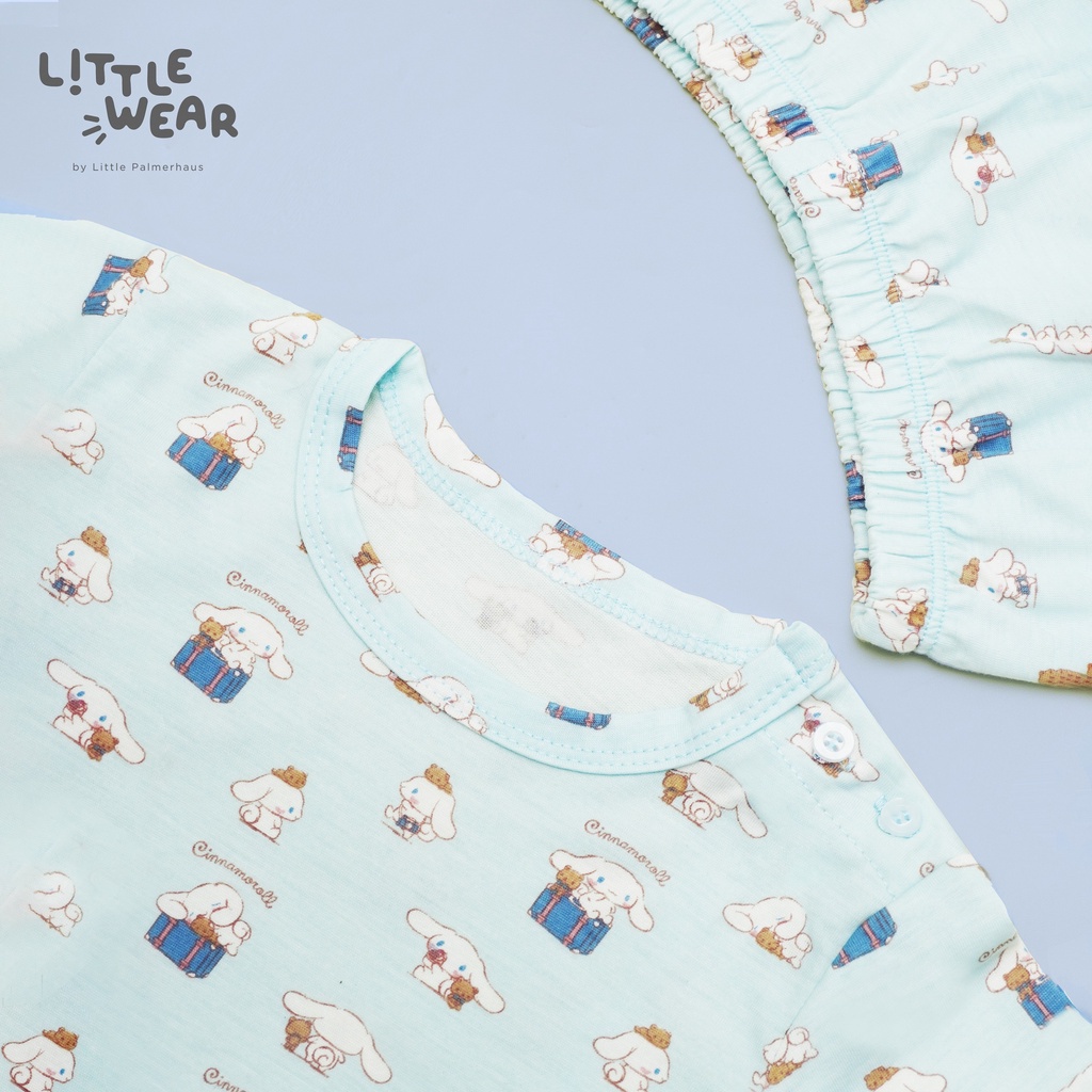 Little Palmerhaus Little Wear Short Sleeve - Setelan Kancing Depan Baju Pendek + Celana Pendek