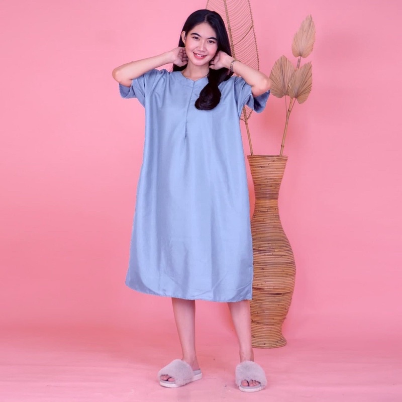 Daster Polos JUMBO Warna RANDOM Santai Viral Kekinian Linen Premium | Daster Wanita Jumbo | Daster Wanita Polos Busui Friendly | Daster Kekinian | Premium Quality | COD