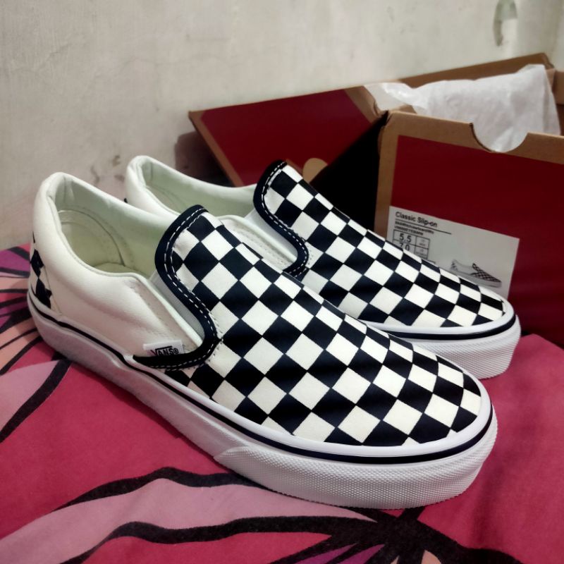 ORIGINAL VANS SLIP ON CLASSIC BLACK WHITE