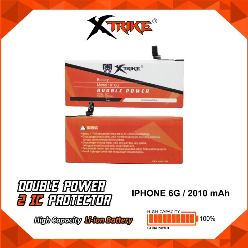 Baterai XTRIKE DOUBLE POWER IPHONE 6G IPHONE 6