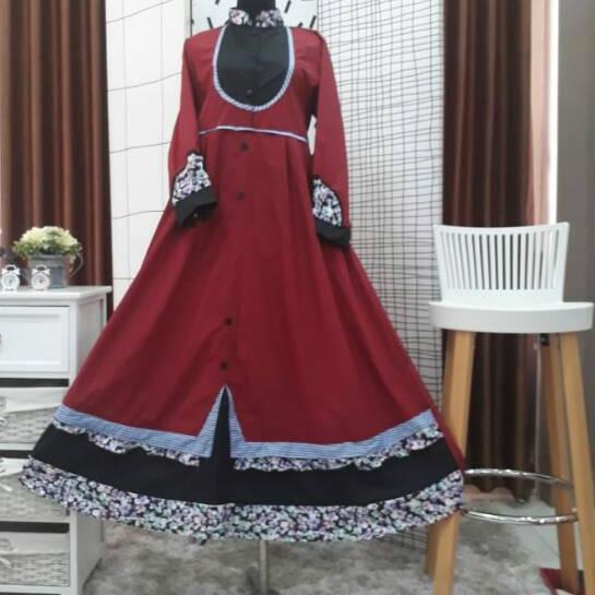 COD✔️Gamis toyobo tuneeca esme kombinasi bunga bunga/gamis terlaris terbaru/gamis crystal|KD6