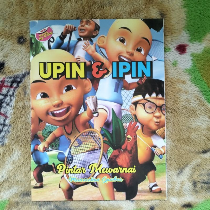 ORIGINAL BUKU UPIN & IPIN PINTAR MEWARNAI MENCOCOKAN GAMBAR UKURAN BESAR