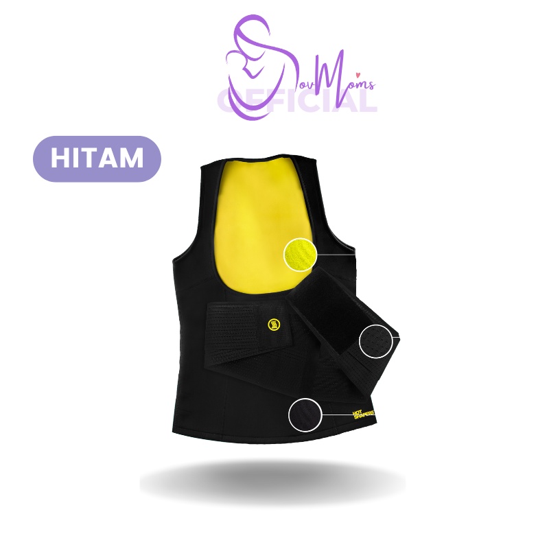 Korset Pengecil Perut Pembakar Lemak Cami Hot Shaper+Waist Trainer Baju Olahraga Korslet Pelangsing