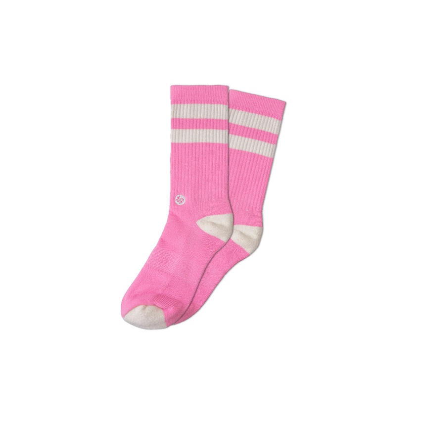 KAOS KAKI SOCKS POLOS SKATE OLDSCHOOL SPORT MOTIF CASUAL STRIP PINK PUTIH TULANG POLOS