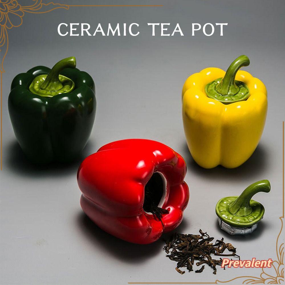 Preva Pepper Tea Pot Dekorasi Perabot Rumah Tangga Kotak Teh Keramik Tea Set Kemasan Kopi Kaleng