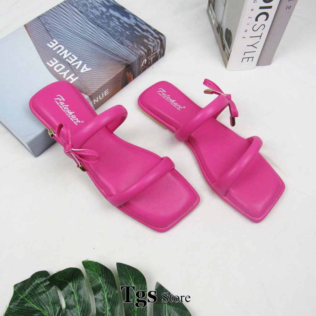 Sandal Flat Wanita Ban 2 Pita Permata kekinian ZL-04