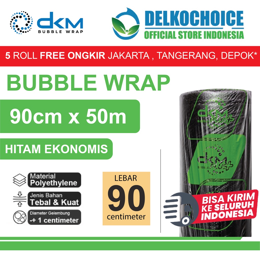 

Plastik Bubble Wrap Hitam Ekonomis 90CM x 50M TEBAL DKM+ Bubblewrap