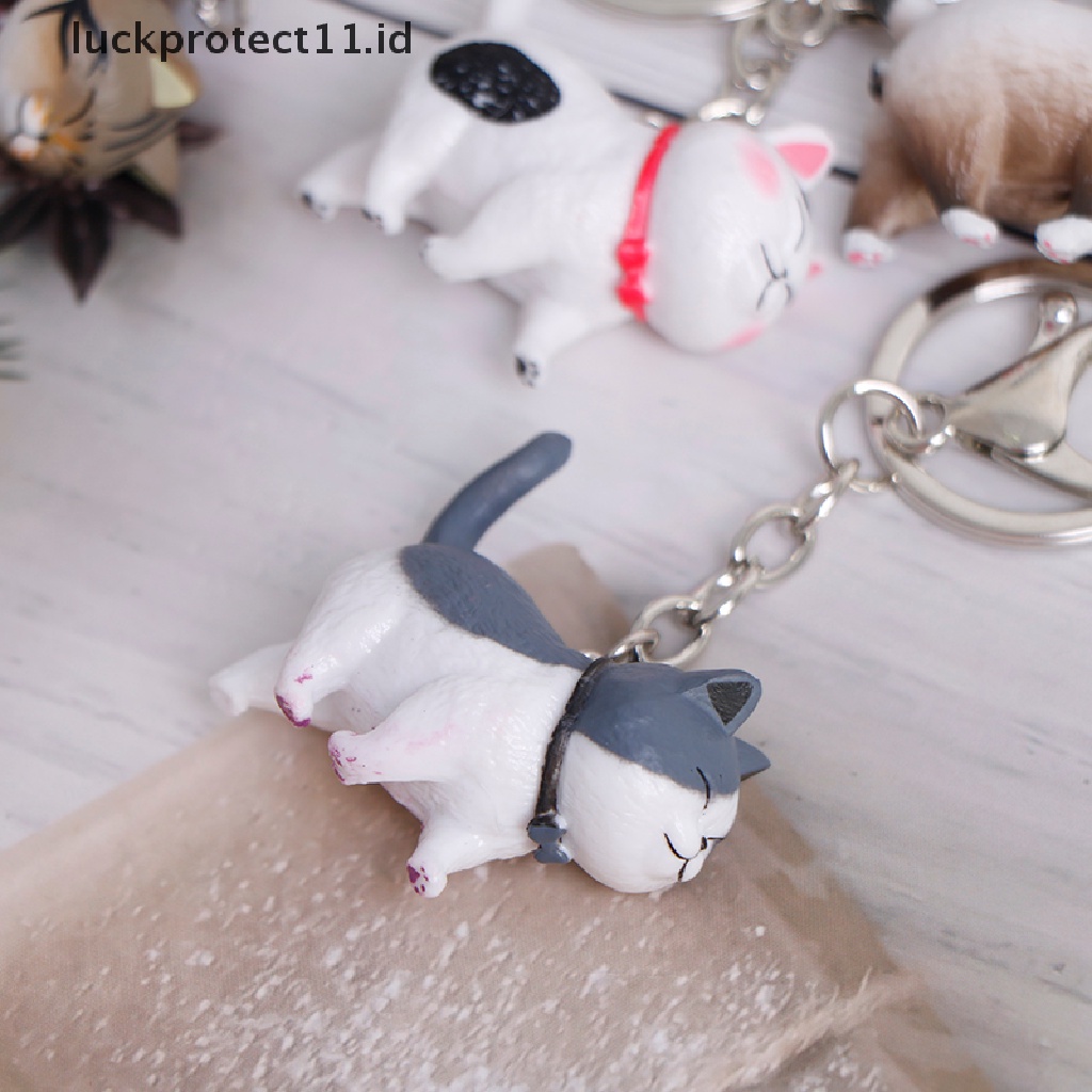 /Fashion Hot// Fashion// Cincin Kunci Liontin Kucing Kartun Lucu Kitten Cat Key Chain Shake Head Bag Keychains.