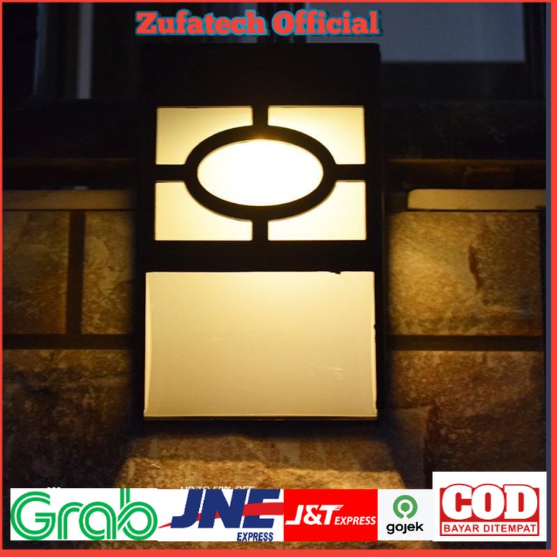 OOBEST Lampu Hias Dinding LED Solar Wall Lamps Outdoor Waterproof - OO10 - Warm White