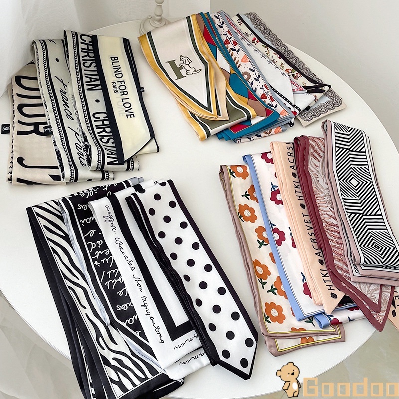 Ikat kepala Syal Sutra Korea/Syal Satin Kelas Atas/Tas Kepar/Sorban/Ikat Rambut Tali /Twilly Scarf Korea Fashion Aksesoris Rambut-Doo