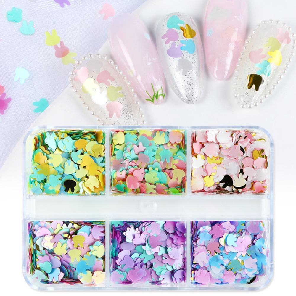 Mxbeauty Kelinci Kuku Payet Warna-Warni Manikur Aksesoris Fashion Jepang Nail Art Nail Art Perhiasan