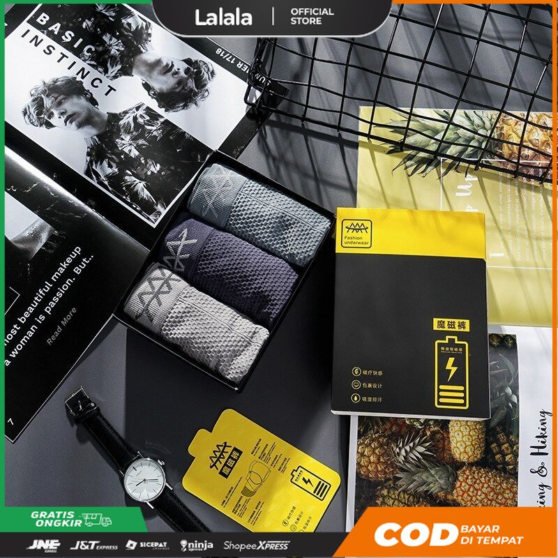 GARANSI ORIGINAL Celana Dalam 5D Magnetic Premium Boxer Therapy Kesehatan Vitalitas Pria Bahan Seaml