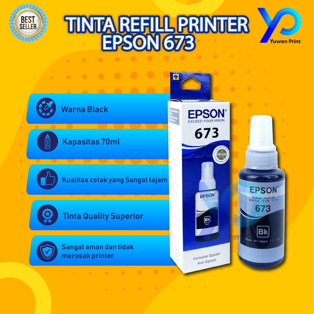 1 SET 6 PCS Tinta Epson 673 For Printer L800 L805 L810 L1800 Warehouse Sale