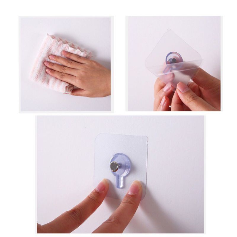 Gantungan HOOK Magic Kait Socket Tempel Dinding Transparan Serbaguna Model Paku Baut Tanpa Bor HM025 - ACS