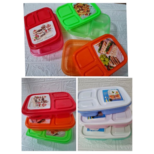 LUNCH BOX TEMPAT MAKAN TEPAK MAKAN 3 SEKAT MERK BIGGY DAN CORNELIUS BAHAN FOOD GRADE