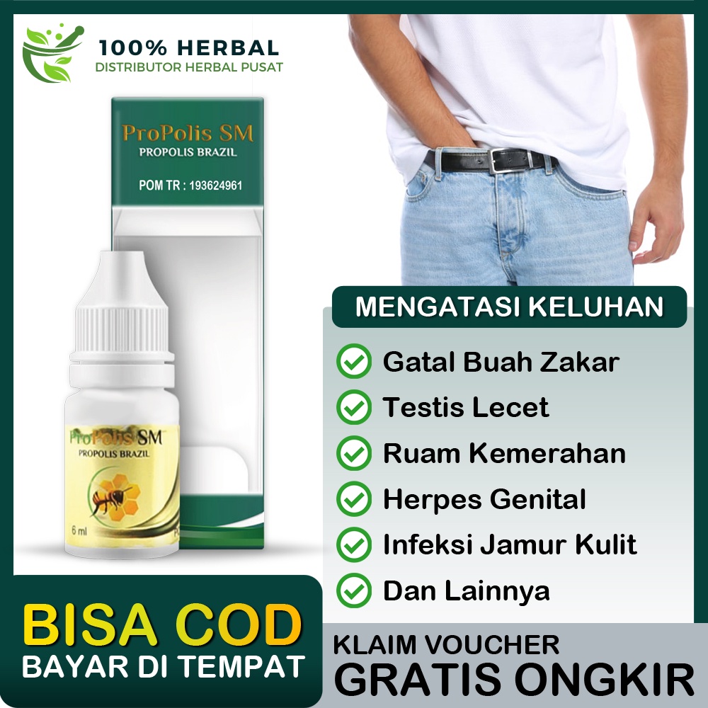 Propolis Sm Obat Oles Gatal Kulit Buah Zakar, Testis Lecet, Perih, Mengelupas, Iritasi Kulit, Ruam K