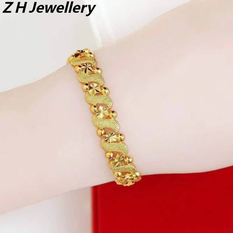 [Z H Jewelry] Hip Hop Rock Wanita Fashion 18K Gelang Aksesoris Perhiasan Pesta