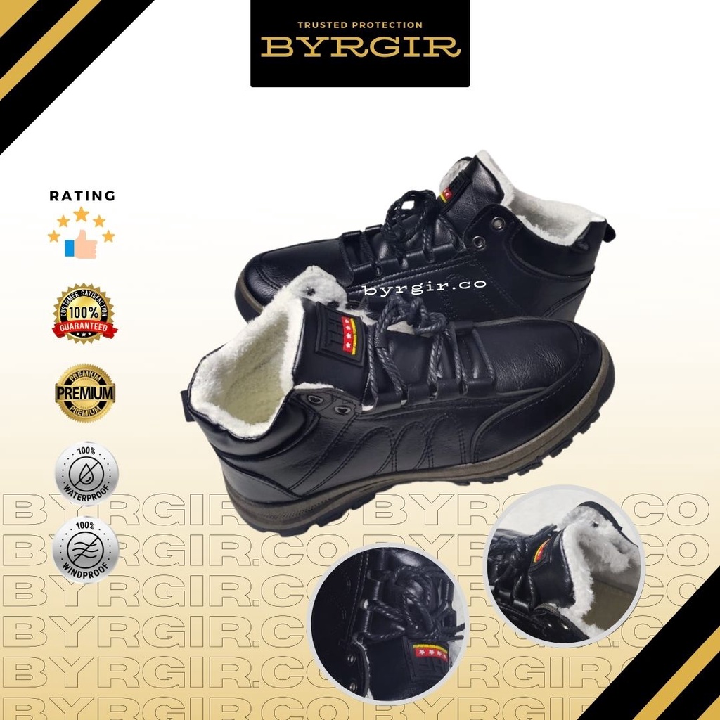 BYRGIR Sepatu Casual Pria Kulit Sport Fashion Safety Boots Kerja Keren