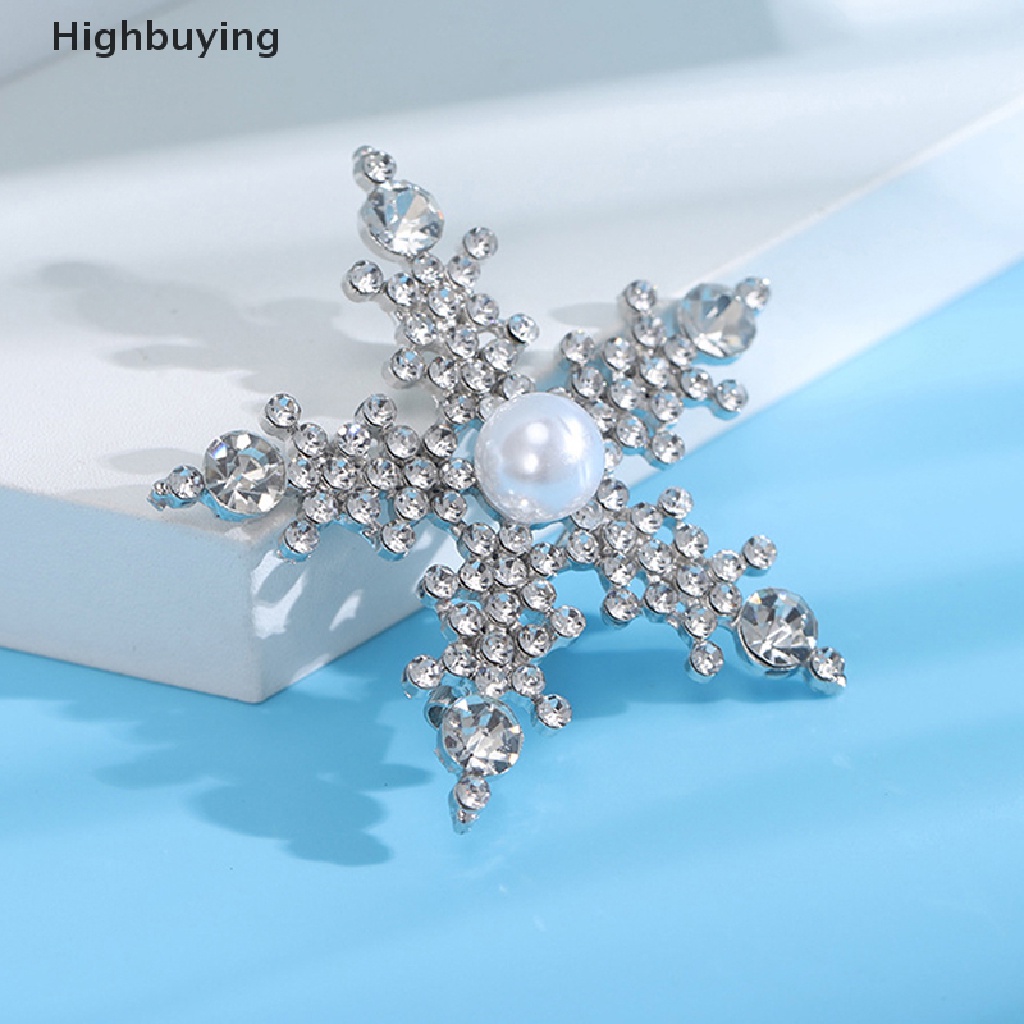 Hbid Bros Snowflake Berlian Imitasi Baru Untuk Wanita Unisex Natal Tahun Baru Pesta Brooch Pin Hadiah Glory