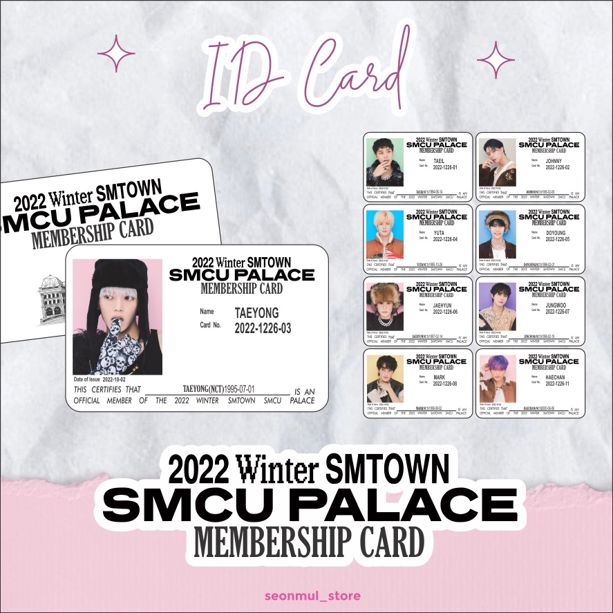 2022 Winter SMTOWN : SMCU PALACE INVITATION MEMBERSHIP CARD 2022  NCT 127 / NCT127