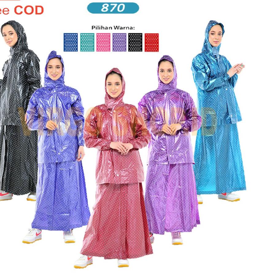 Diskon Jas Hujan Rok Polkadot Plevia 870 allsize new original / Jas Hujan / Mantel Hujan / Jas Hujan