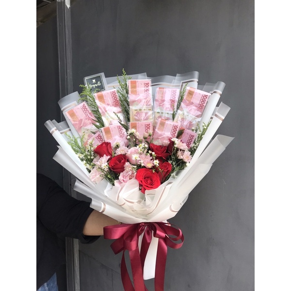 money bouquet buket uang  buket bunga dan uang hadiah wisuda buket ultah buket mawar